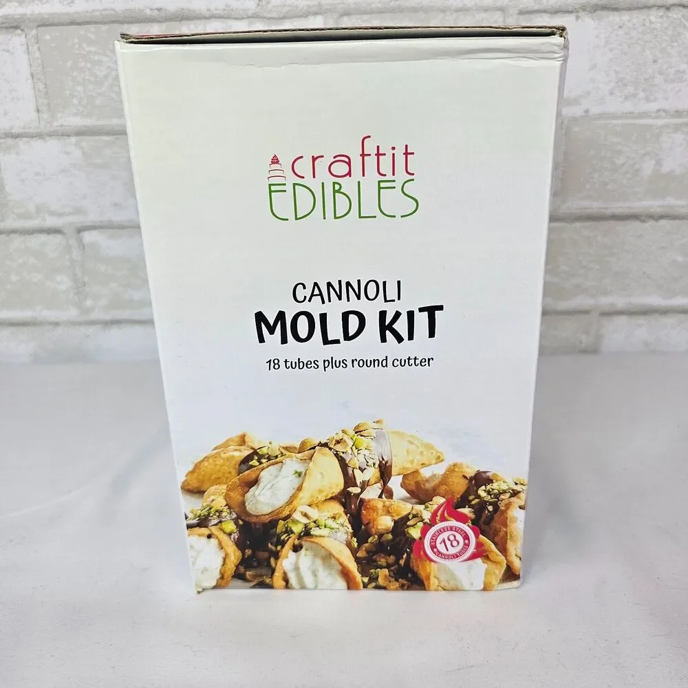 Craftit Edibles Cannoli Mold Kit 18 Stainless Steel Tubes Round Cutter New